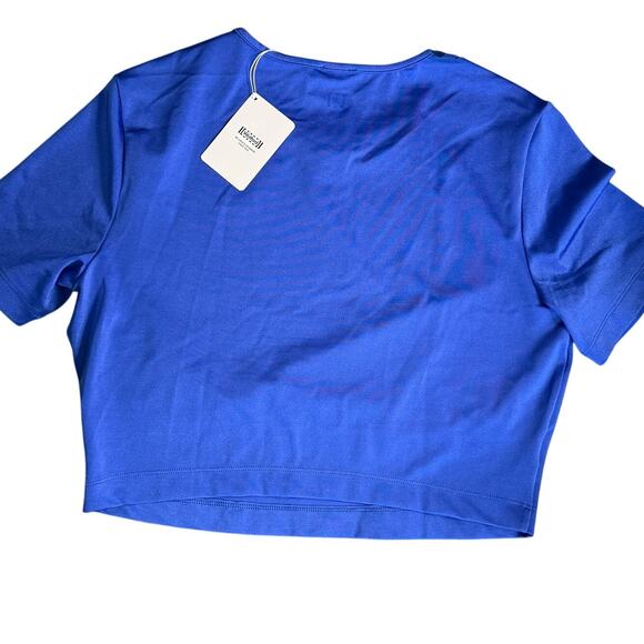 Wolford Compression Crop Top Cobalt Blue Size Large Fits Med NWT Baddie Utility - Picture 3 of 6